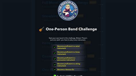 The 1. . One person band challenge bitlife